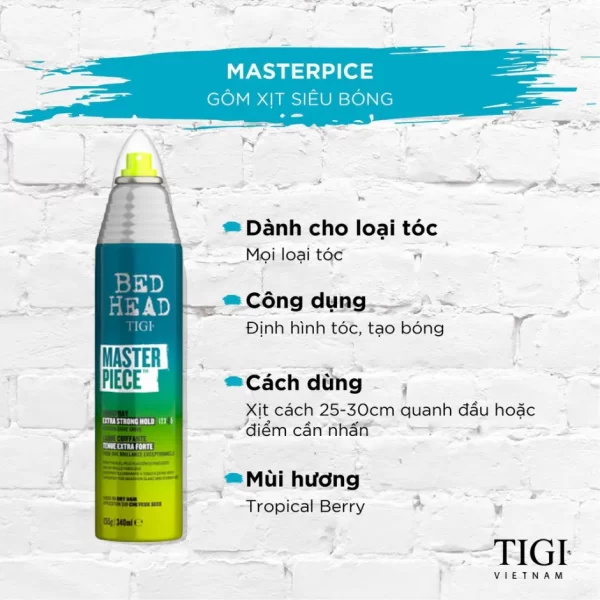 Xịt Bóng Tóc Tigi Bed Head Masterpiece Shine Strong Hold Hairspray 340ml