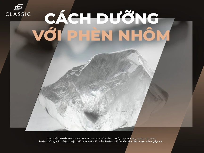 dưỡng da sau cạo râu với phèn nhôm