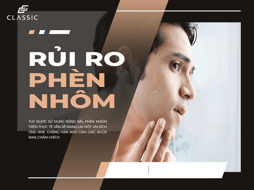 dưỡng da sau cạo râu với phèn nhôm