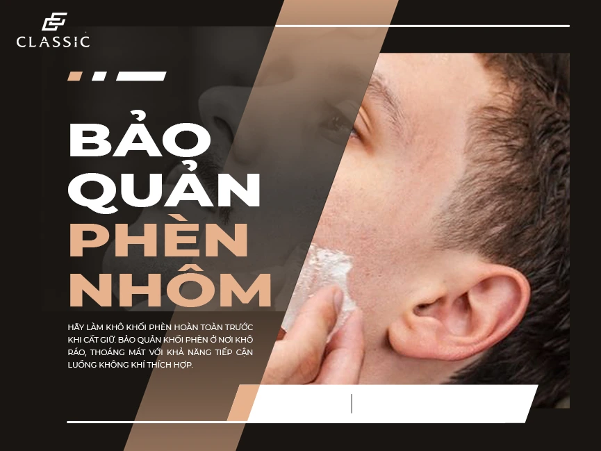 dưỡng da sau cạo râu với phèn nhôm