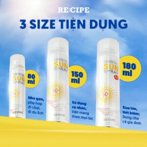Xit chống nắng và khóa make up Recipe Crystal Sun Spray SPF50+