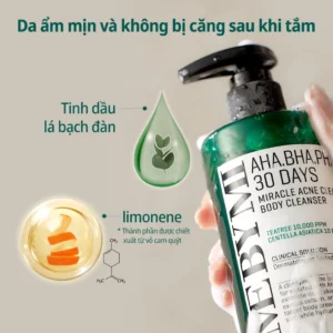 Sữa tắm cho da mụn AHA-BHA-PHA 30 Days Miracle Acne Clear Body Cleanser 400g