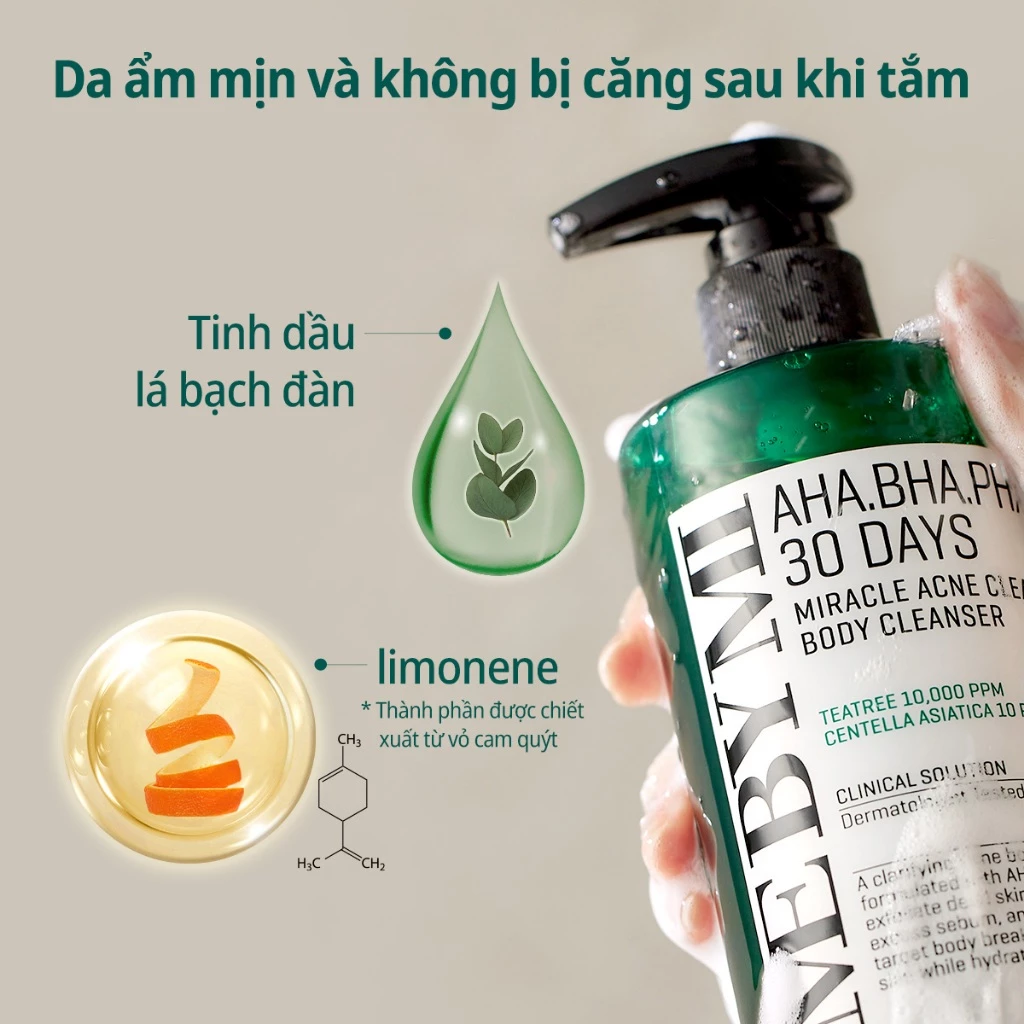 Sữa tắm cho da mụn AHA-BHA-PHA 30 Days Miracle Acne Clear Body Cleanser 400g