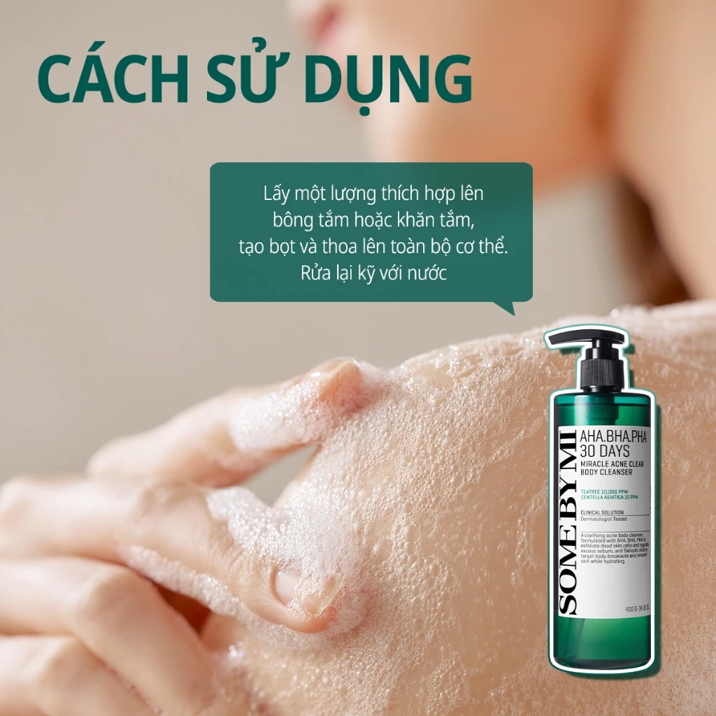 Sữa tắm cho da mụn AHA-BHA-PHA 30 Days Miracle Acne Clear Body Cleanser 400g