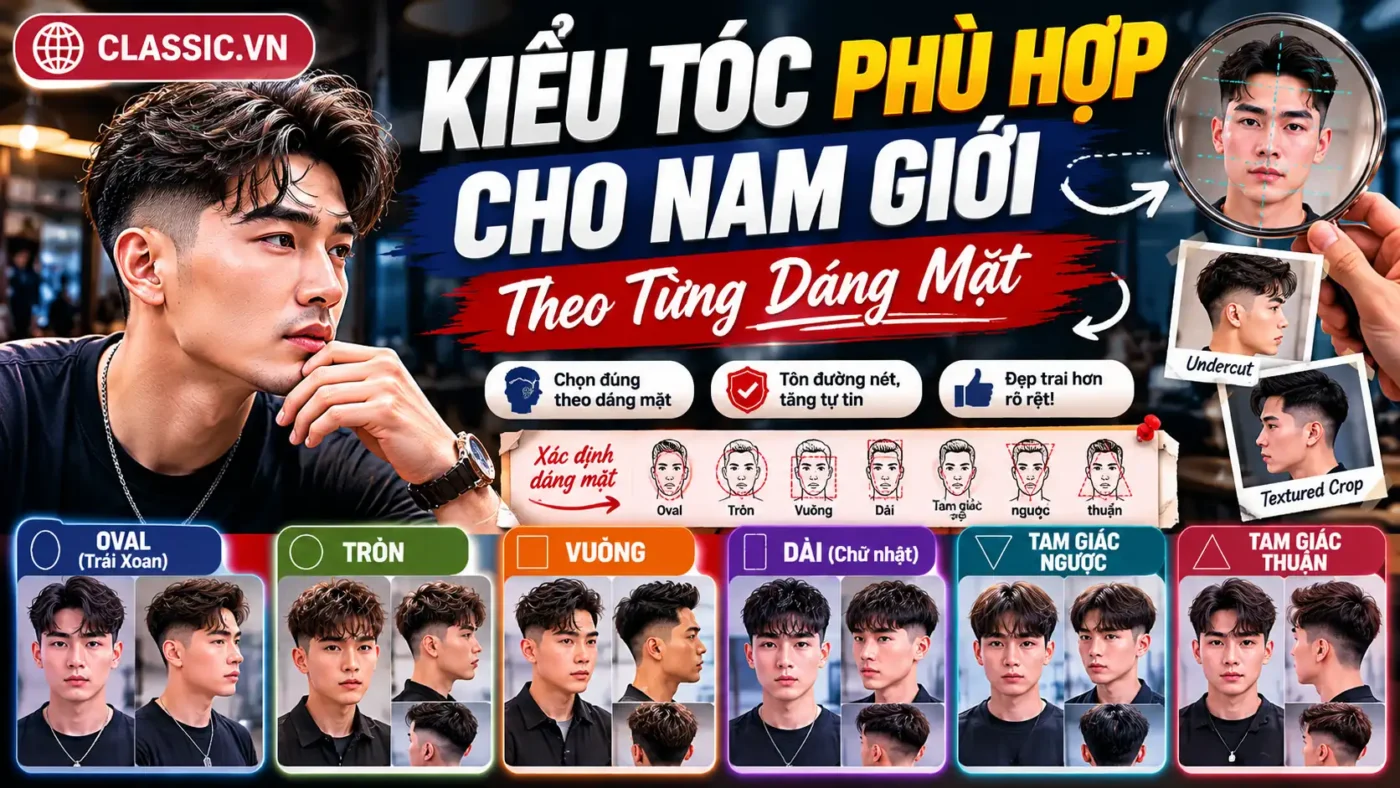 Chọn kiểu tóc phù hợp cho gương mặt nam giới