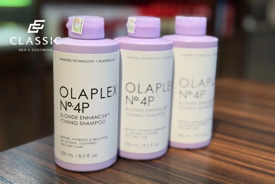 Hướng dẫn chị em phụ nữ sử dụng dầu gội tím Olaplex No4P cho tóc bạc - Ảnh chính diện sản phẩm chính hãng