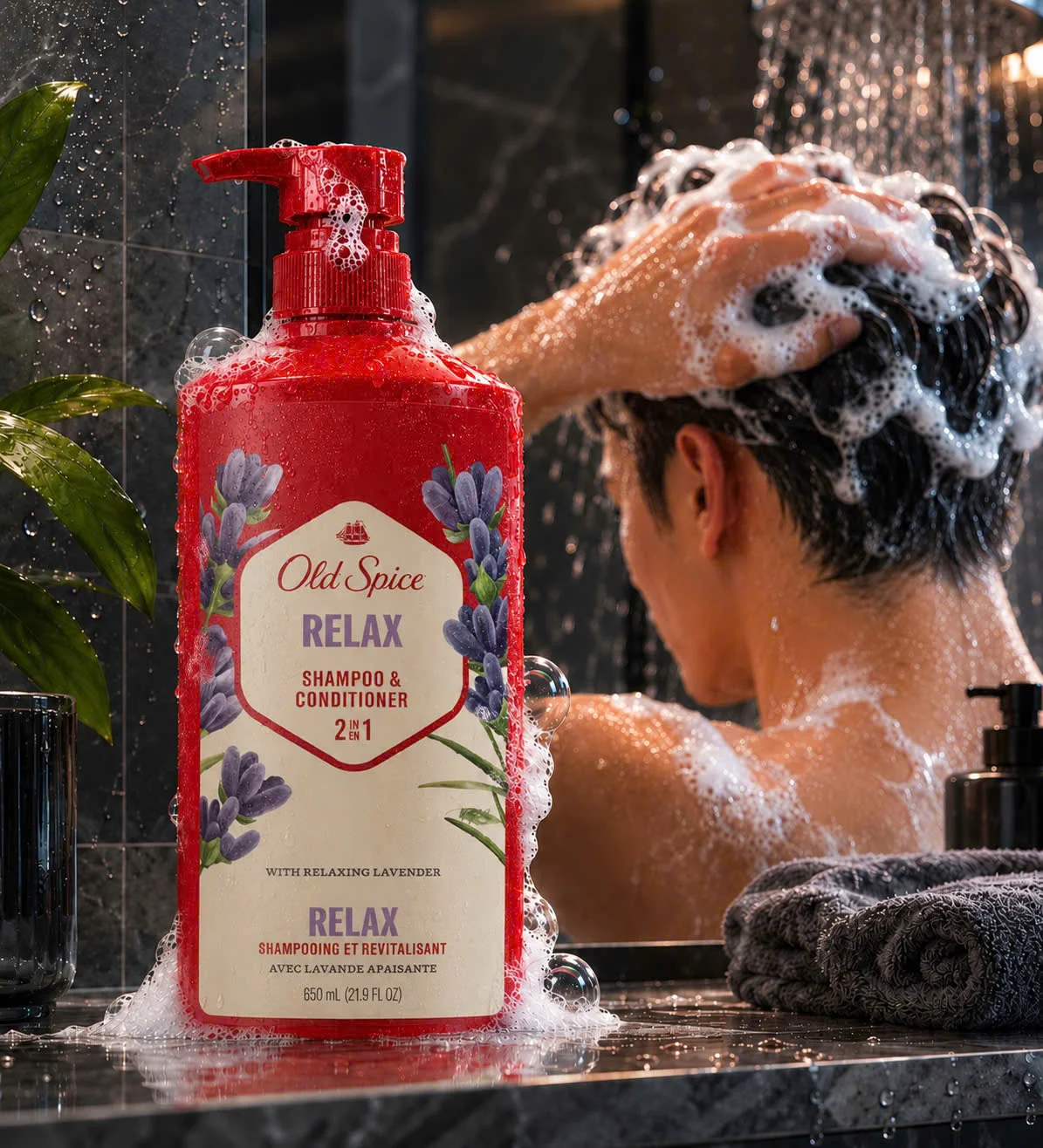 Dầu gội và xả 2in1 Old Spice Relax 650ml - Texture và chất sản phẩm