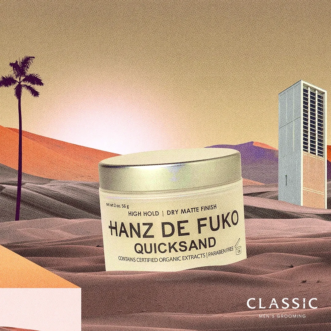Hanz De Fuko Quicksand bao bì và texture sản phẩm wax tóc matte hold cao
