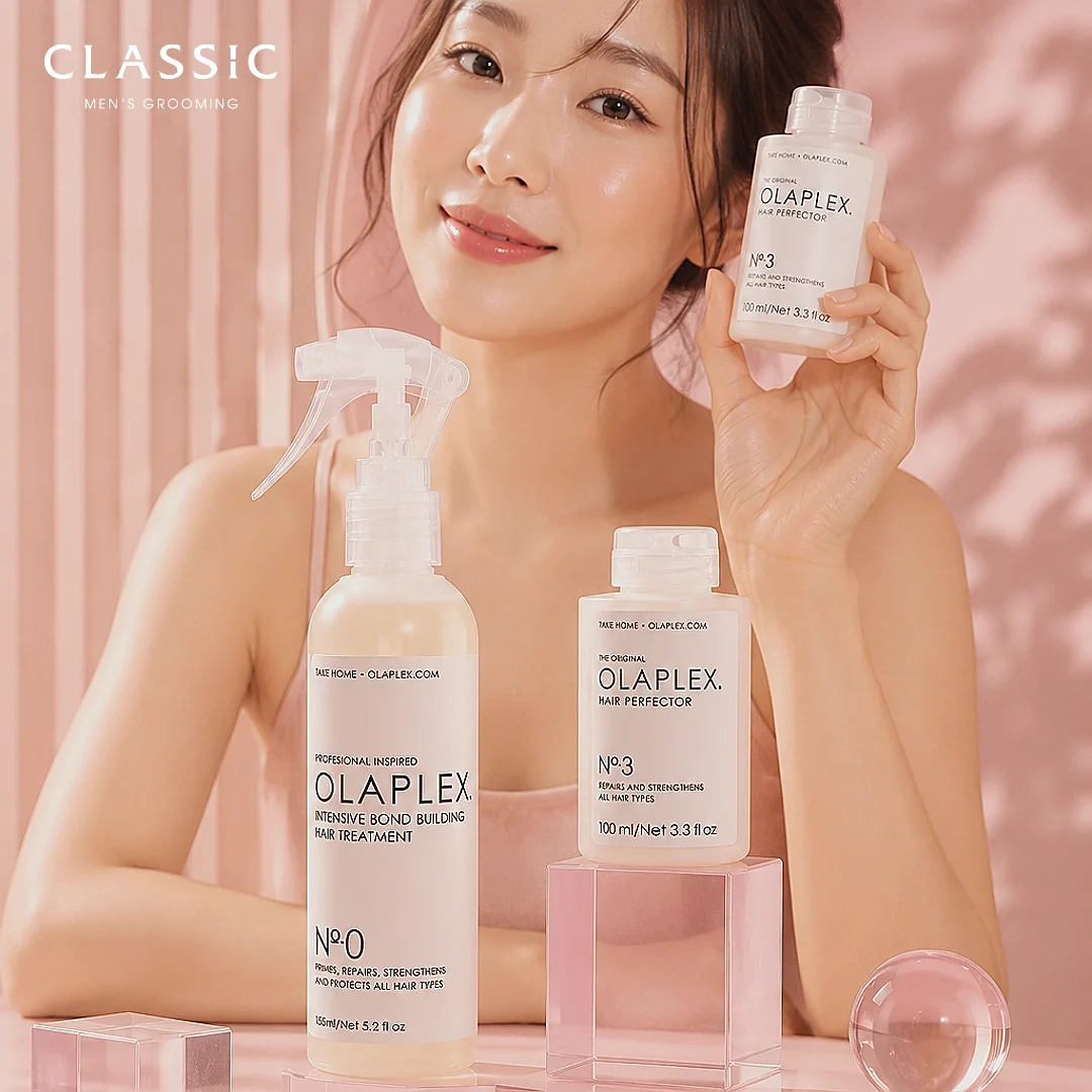 Bao bì chi tiết combo Olaplex No 0 và No 3 phục hồi tóc