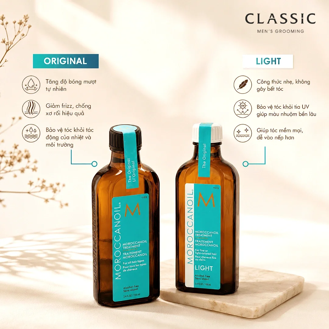 Texture tinh dầu Moroccanoil Treatment Original và Light khi thoa lên tay