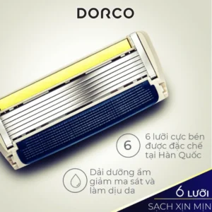 Lưỡi dao cạo râu Dorco Pace 6 Plus - Ảnh chính diện sản phẩm chính hãng