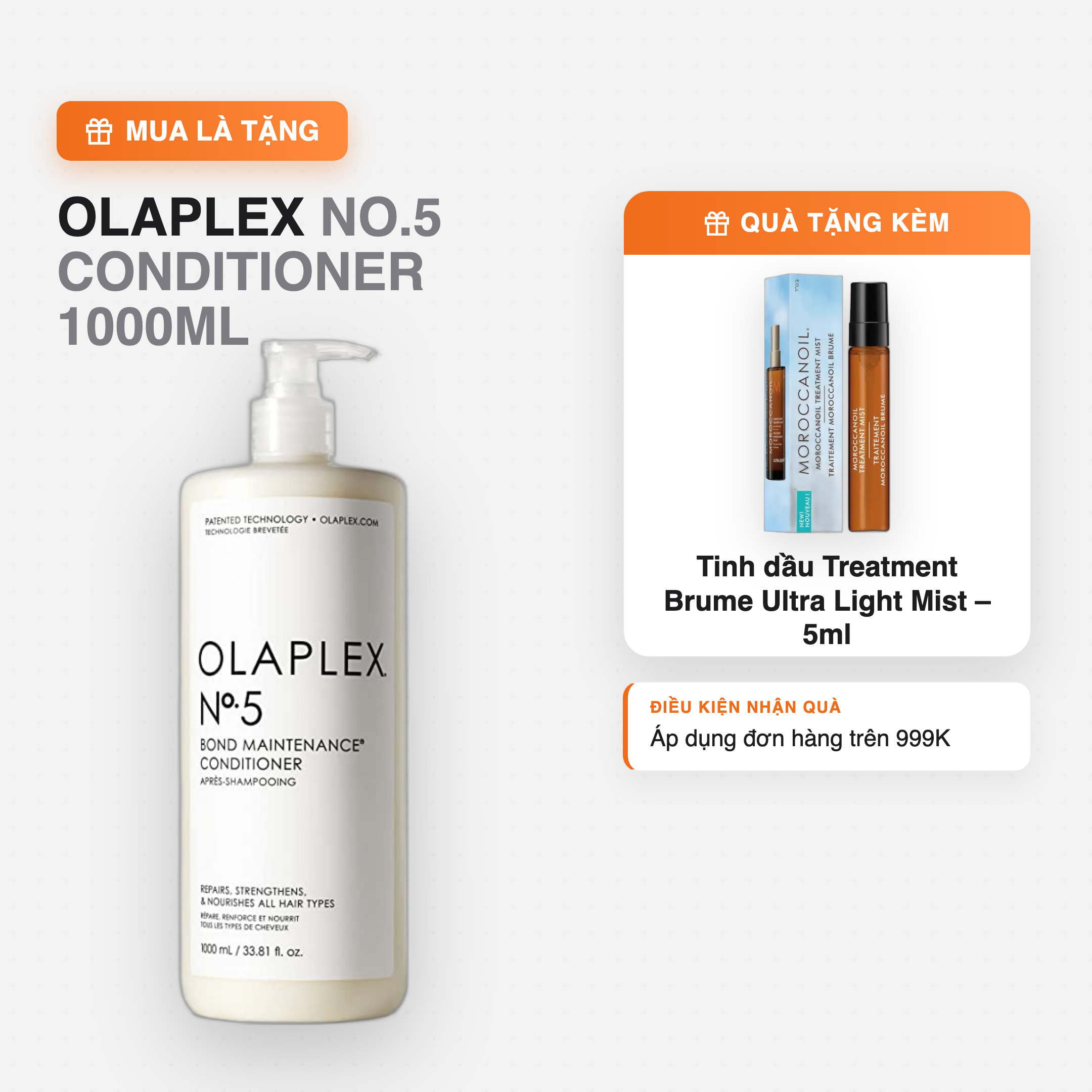 OLAPLEX No.5 Conditioner 1000ml - dầu xả chính hãng giúp phục hồi và nuôi dưỡng tóc