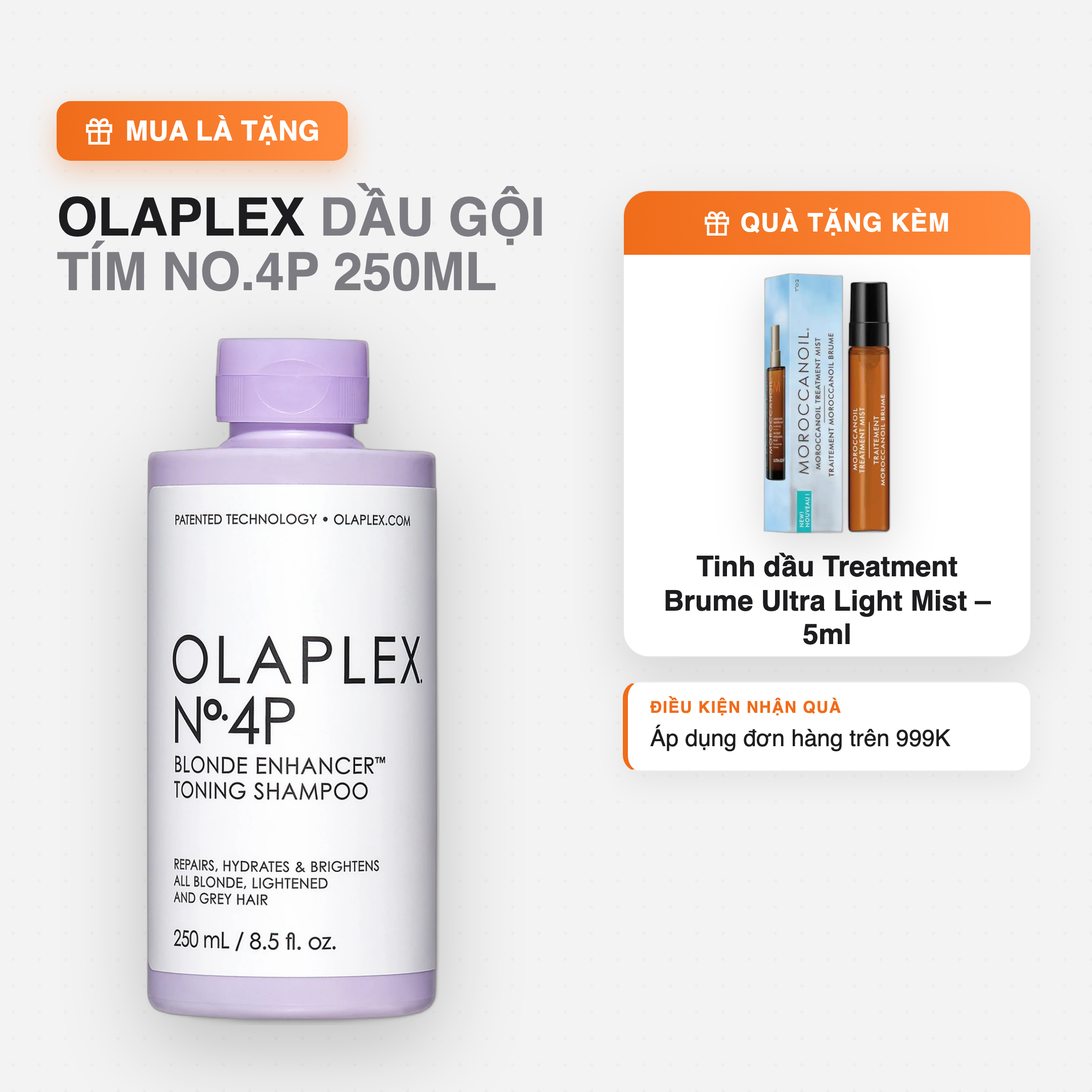 Dầu gội tím Olaplex No.4P 250ml với công thức Bond Building