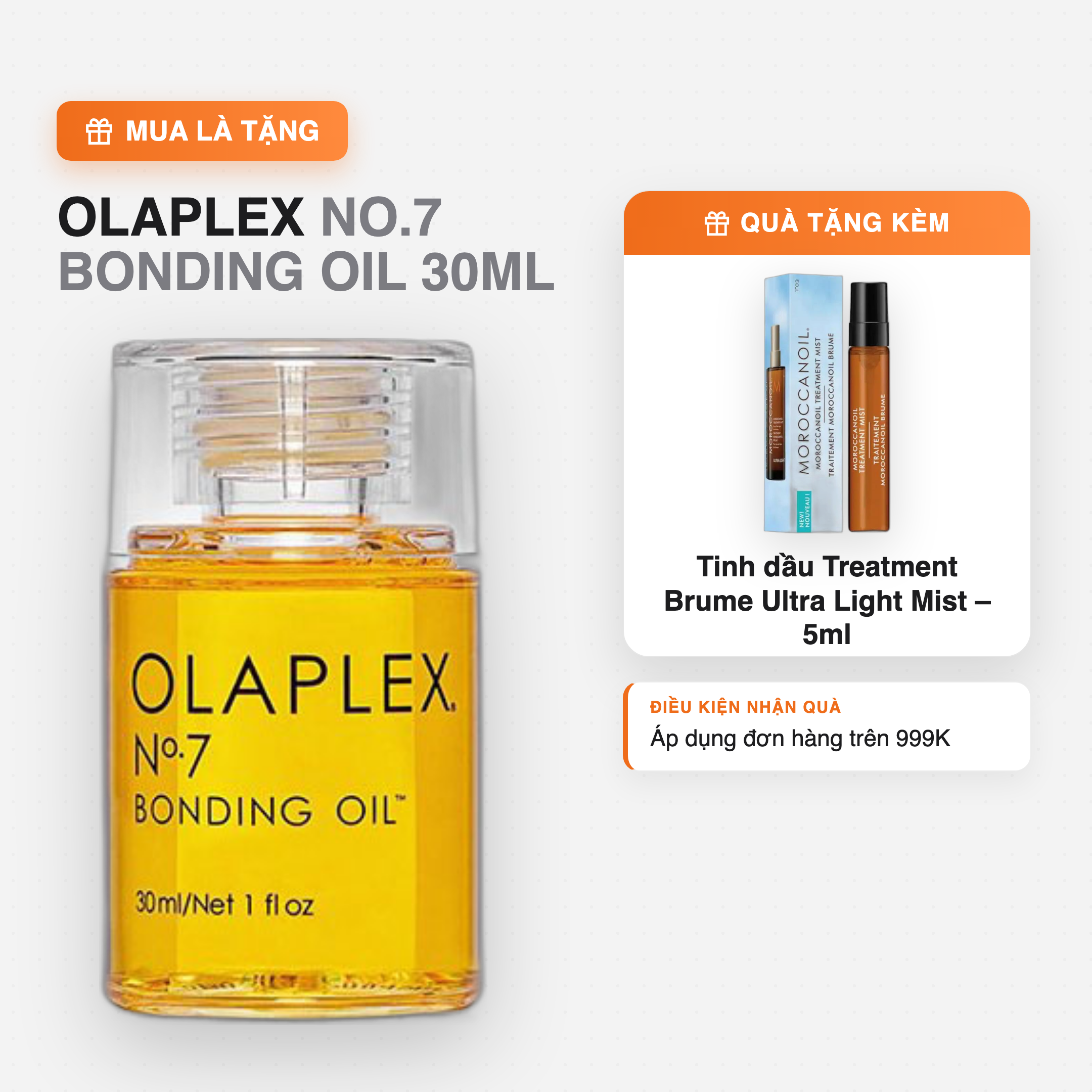 Tinh dầu dưỡng tóc Olaplex No.7 Bonding Oil 30ml giúp nuôi dưỡng và phục hồi tóc hư tổn
