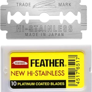 Cây Lưỡi Dao Cạo Râu Feather New Hi-Stainless Blades 20 hộp x 10 lưỡi - Texture và chất sản phẩm