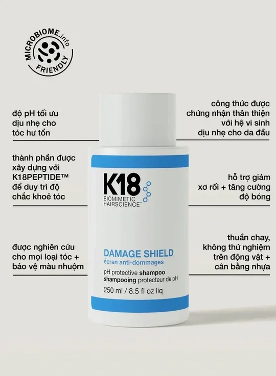 Dầu gội bảo vệ pH K18 Damage Shield 250ml - Ảnh chính diện sản phẩm chính hãng