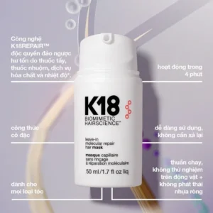 Mặt nạ tóc phục hồi phân từ K18 Leave-in Molecular Repair - Thành phần và công dụng